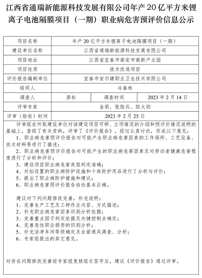 江西省通瑞新能源科技發(fā)展有限公司年產(chǎn)20億平方米鋰離子電池隔膜項(xiàng)目（一期）職業(yè)病危害預(yù)評價信息公示.jpg